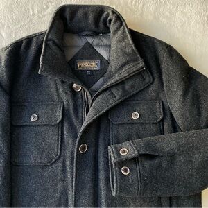 Pendleton Anchorage Wool Down Coat Jacket Puffer XL 90% Duck Down Grey Military